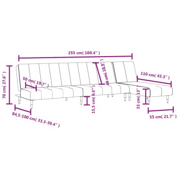 vidaXL Σετ Σαλονιού 2 τεμ. Αν. Γκρι Βελούδινο 200x84,5x69cm  Διθέσιος