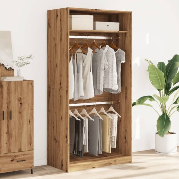 vidaXL Ντουλάπα Αρτισιανή Δρυς 100x50x200cm Επεξεργασμένο Ξύλο 1 τεμ.