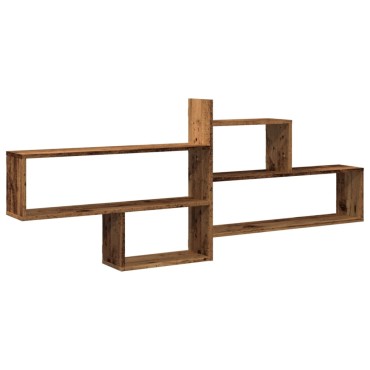 vidaXL Ραφιέρα Τοίχου Όψη Παλαιού Ξύλου 167,5x18x68cm Επεξ. Ξύλο 1 τεμ.