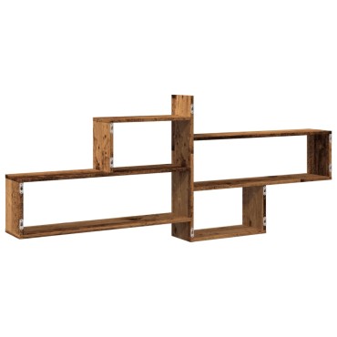 vidaXL Ραφιέρα Τοίχου Όψη Παλαιού Ξύλου 167,5x18x68cm Επεξ. Ξύλο 1 τεμ.