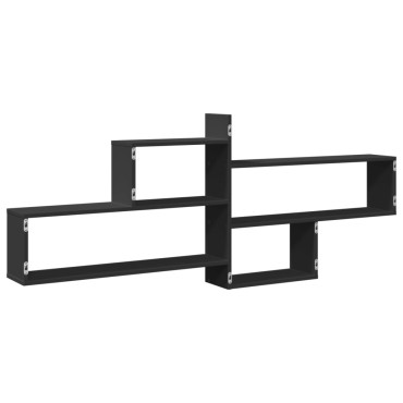 vidaXL Ράφι Τοίχου Μαύρη 167,5x18x68cm από Επεξεργασμένο Ξύλο 1 τεμ.