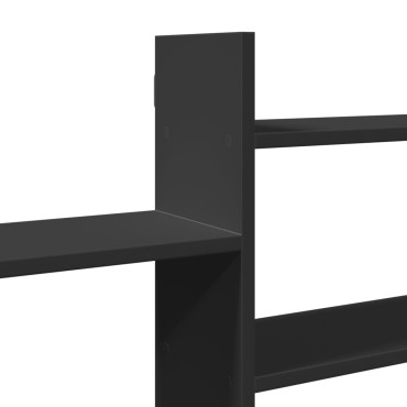 vidaXL Ράφι Τοίχου Μαύρη 167,5x18x68cm από Επεξεργασμένο Ξύλο 1 τεμ.