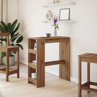 vidaXL Τραπέζι Μπαρ με Ράγες Δρυς 90x40x103,5cm Επεξεργ. Ξύλο 1 τεμ.