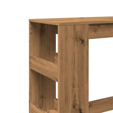 vidaXL Τραπέζι Μπαρ με Ράγες Δρυς 90x40x103,5cm Επεξεργ. Ξύλο 1 τεμ.