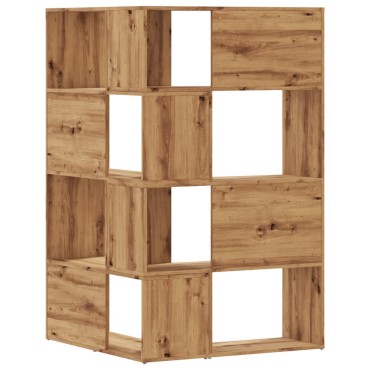 vidaXL Βιβλιοθήκη Γωνιακή 4 Επ. Αρτισιανή Δρυς 85x85x140cm Επεξ. Ξύλο 1 τεμ.