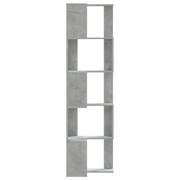 vidaXL Βιβλιοθήκη Γωνιακή 5 Επ. Γκρι Σκυροδέμ. 50x50x179cm Επεξ. Ξύλο 1 τεμ.