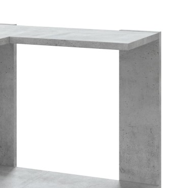 vidaXL Βιβλιοθήκη Γωνιακή 5 Επ. Γκρι Σκυροδέμ. 50x50x179cm Επεξ. Ξύλο 1 τεμ.