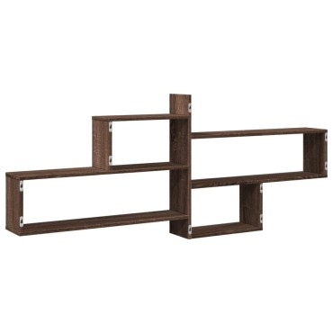 vidaXL Ραφιέρα Τοίχου Καφέ Δρυς 167,5x18x68cm Επεξεργασμένο Ξύλο 1 τεμ.