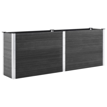 vidaXL Ζαρντινιέρα Υπερυψωμένη Γκρι 250 x 100 x 91 εκ. από WPC