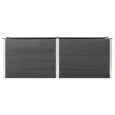 vidaXL Ζαρντινιέρα Υπερυψωμένη Γκρι 250 x 100 x 91 εκ. από WPC