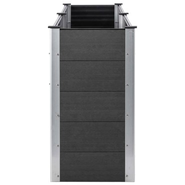 vidaXL Ζαρντινιέρα Υπερυψωμένη Γκρι 250 x 100 x 91 εκ. από WPC