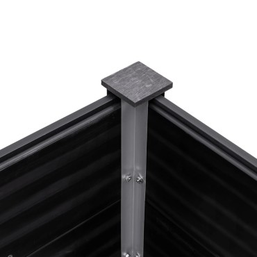 vidaXL Ζαρντινιέρα Υπερυψωμένη Γκρι 250 x 100 x 91 εκ. από WPC