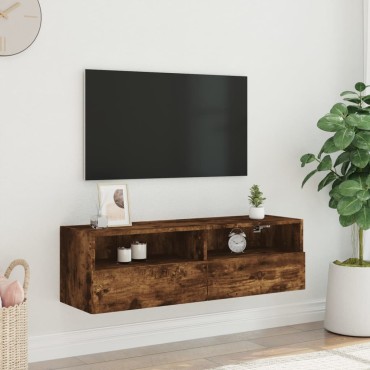 vidaXL Έπιπλο Τηλεόρασης Τοίχου Καπνιστή Δρυς 100x30x30cm Επεξ. Ξύλο
