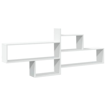 vidaXL Ράφι Τοίχου Λευκό 167,5x18x68cm από Επεξεργασμένο Ξύλο 1 τεμ.