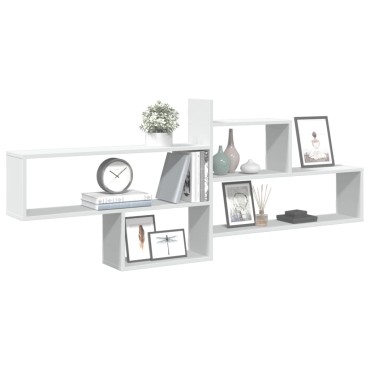 vidaXL Ράφι Τοίχου Λευκό 167,5x18x68cm από Επεξεργασμένο Ξύλο 1 τεμ.