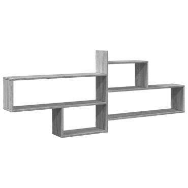 vidaXL Ραφιέρα Τοίχου Γκρι Sonoma 167,5x18x68cm Επεξεργασμένο Ξύλο 1 τεμ.