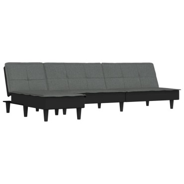 vidaXL Καναπές Κρεβάτι Γωνιακός Σκούρο Γκρι 255x140x70cm Υφασμάτινος 1 τεμ.