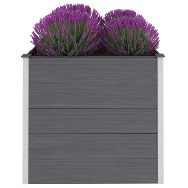 vidaXL Ζαρντινιέρα Υπερυψωμένη Γκρι 100 x 100 x 91 εκ. από WPC