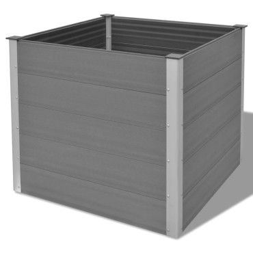 vidaXL Ζαρντινιέρα Υπερυψωμένη Γκρι 100 x 100 x 91 εκ. από WPC