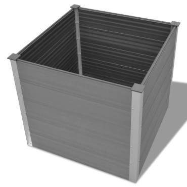 vidaXL Ζαρντινιέρα Υπερυψωμένη Γκρι 100 x 100 x 91 εκ. από WPC