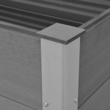 vidaXL Ζαρντινιέρα Υπερυψωμένη Γκρι 100 x 100 x 91 εκ. από WPC
