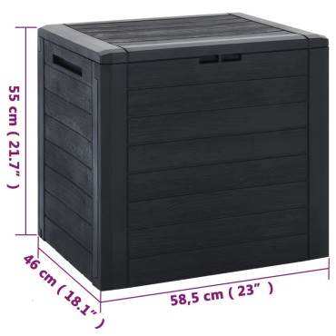 vidaXL Μπαούλο Αποθήκευσης Κήπου Ανθρακί 58,5x46x55cm απο Πολυπ/λένιο 1 τεμ.