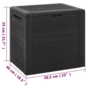 vidaXL Μπαούλο Αποθήκευσης Κήπου Καφέ 58,5x46x55cm απο Πολυπ/λένιο 1 τεμ.