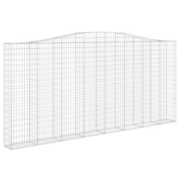 vidaXL Συρματοκιβώτια Τοξωτά 4 τεμ. 400x30x180/200 εκ. Γαλβαν. Ατσάλι