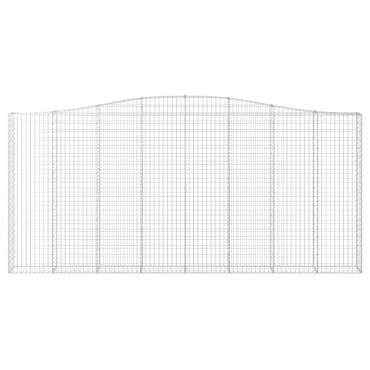 vidaXL Συρματοκιβώτια Τοξωτά 4 τεμ. 400x30x180/200 εκ. Γαλβαν. Ατσάλι
