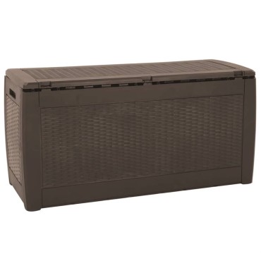 vidaXL Μπαούλο Αποθήκευσης Κήπου Καφέ 119x48x60cm από Πολυπροπυλένιο 1 τεμ.
