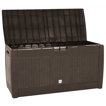 vidaXL Μπαούλο Αποθήκευσης Κήπου Καφέ 119x48x60cm από Πολυπροπυλένιο 1 τεμ.
