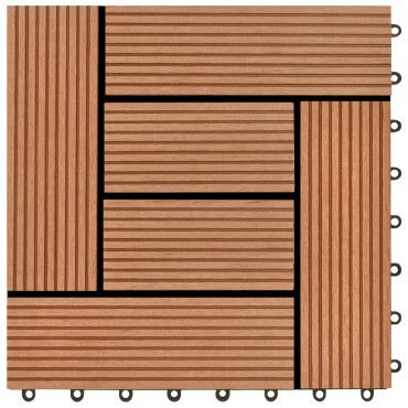 vidaXL Πλακάκια Deck 22 τεμ. Καφέ 30 x 30 εκ. 2 μ² από WPC