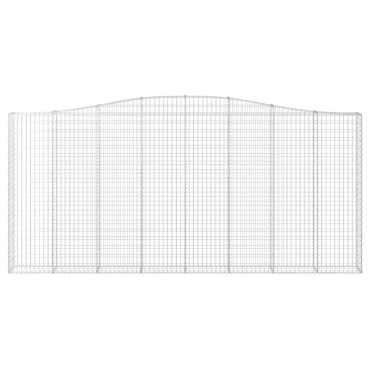 vidaXL Συρματοκιβώτια Τοξωτά 2 τεμ. 400x30x180/200 εκ. Γαλβαν. Ατσάλι