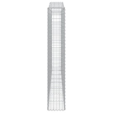 vidaXL Συρματοκιβώτια Τοξωτά 3 τεμ. 400x30x180/200 εκ. Γαλβαν. Ατσάλι