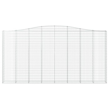 vidaXL Συρματοκιβώτια Τοξωτά 2 τεμ. 400x30x200/220 εκ. Γαλβαν. Ατσάλι