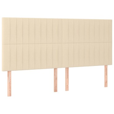 vidaXL Κεφαλάρια Κρεβατιού 4 τεμ. Κρεμ 90x5x78/88cm Υφασμάτινο