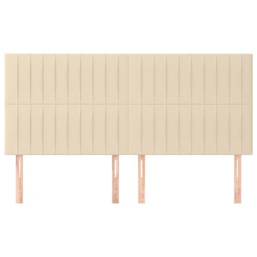 vidaXL Κεφαλάρια Κρεβατιού 4 τεμ. Κρεμ 90x5x78/88cm Υφασμάτινο
