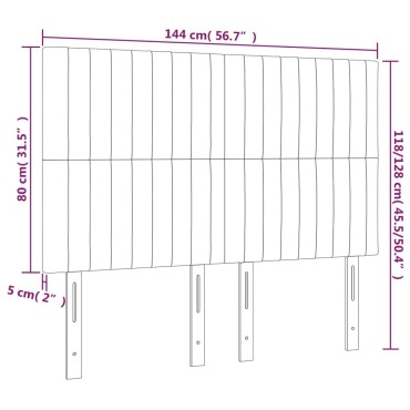 vidaXL Κεφαλάρια Κρεβατιού 4 τεμ. Ροζ 72x5x78/88cm Βελούδινα