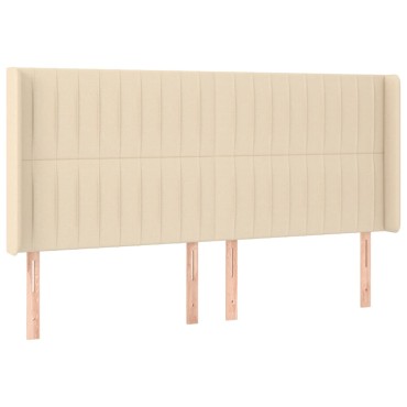 vidaXL Κεφαλάρι με Πτερύγια Κρεμ 183x16x118/128cm Υφασμάτινο 1 τεμ.