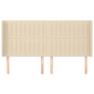 vidaXL Κεφαλάρι με Πτερύγια Κρεμ 183x16x118/128cm Υφασμάτινο 1 τεμ.