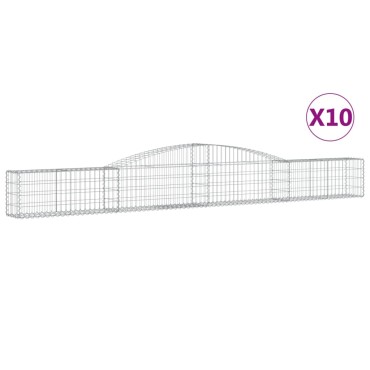 vidaXL Συρματοκιβώτια Τοξωτά 10 τεμ. 400x30x40/60 εκ. Γαλβαν. Ατσάλι