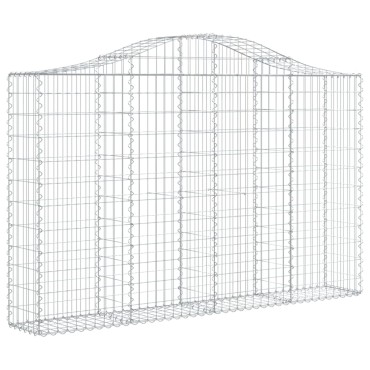 vidaXL Συρματοκιβώτια Τοξωτά 10 τεμ. 200x30x120/140 εκ. Γαλβαν. Ατσάλι