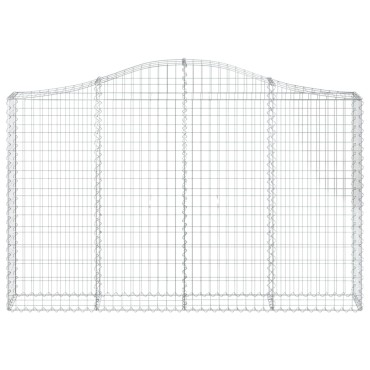 vidaXL Συρματοκιβώτια Τοξωτά 10 τεμ. 200x30x120/140 εκ. Γαλβαν. Ατσάλι