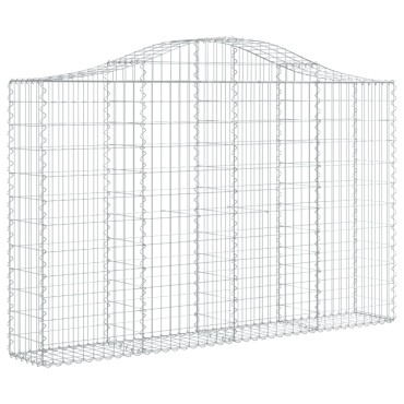 vidaXL Συρματοκιβώτια Τοξωτά 11 τεμ. 200x30x120/140 εκ. Γαλβαν. Ατσάλι