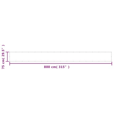 vidaXL Διαχωριστικό Βεράντας Αν. Γκρι 75x800εκ 100% Πολ. Ύφασμα Oxford