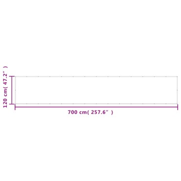 vidaXL Διαχωριστικό Βεράντας Άμμου 120x700εκ 100% Πολ. Ύφασμα Oxford