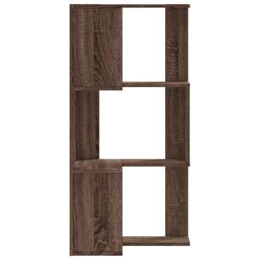 vidaXL Βιβλιοθήκη Γωνιακή 3 Επ. Καφέ Δρυς 50x50x102cm Επεξ. Ξύλο 1 τεμ.