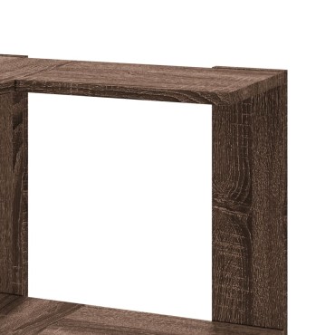 vidaXL Βιβλιοθήκη Γωνιακή 3 Επ. Καφέ Δρυς 50x50x102cm Επεξ. Ξύλο 1 τεμ.