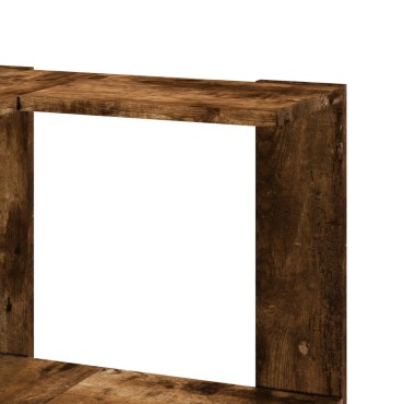 vidaXL Βιβλιοθήκη Γωνιακή 3 Επ. Καπνιστή Δρυς 50x50x102cm Επεξ. Ξύλο 1 τεμ.