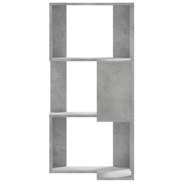 vidaXL Βιβλιοθήκη Γωνιακή 3 Επ. Γκρι Σκυροδέμ. 50x50x102cm Επεξ. Ξύλο 1 τεμ.